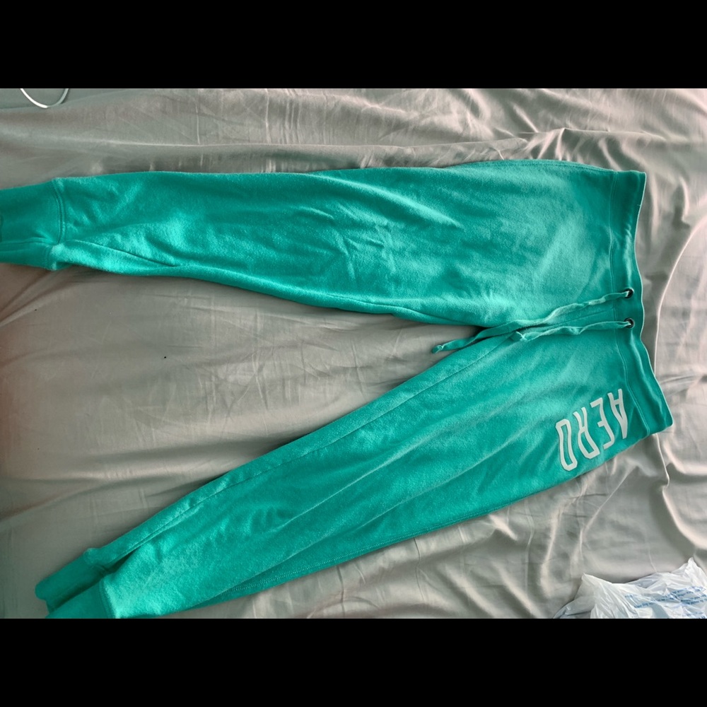turquoise joggers